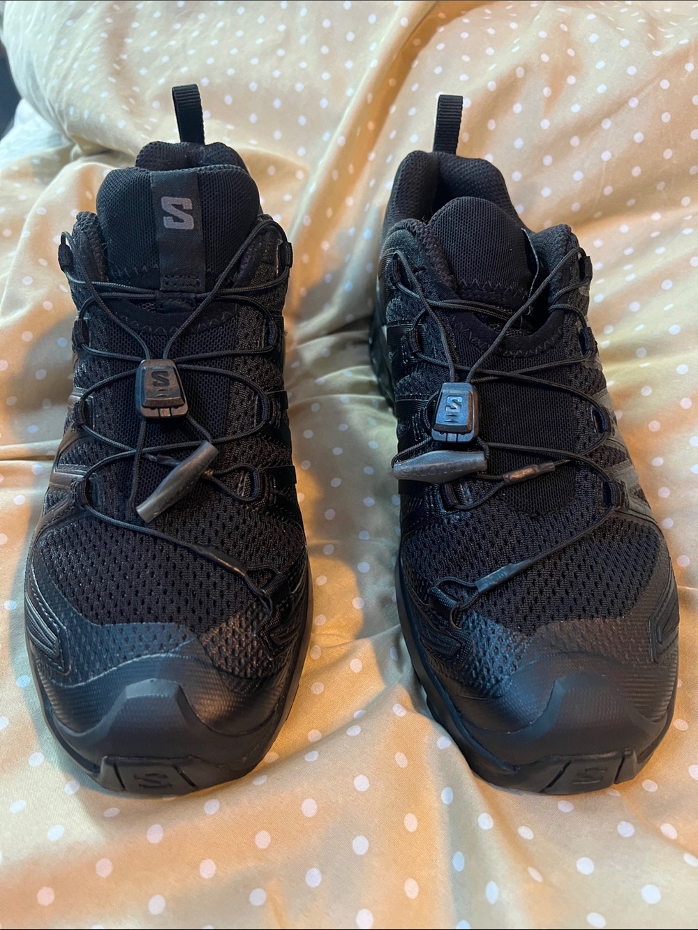 Salomon Women's Black Athletic Trail Shoes with Quick-Lace